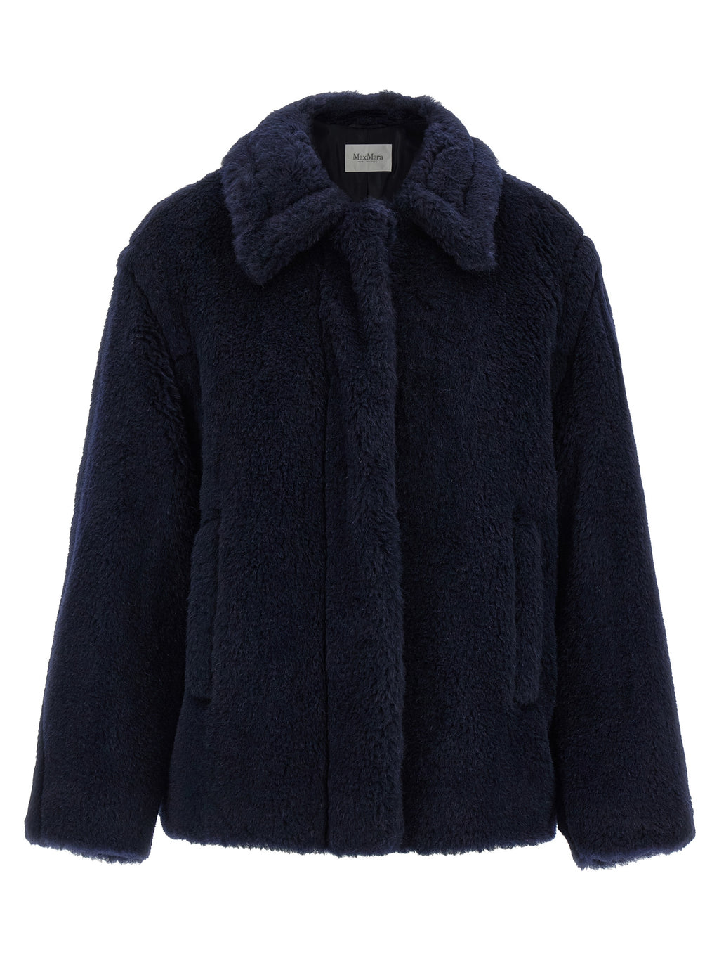 Blue Alpaca Leather Coat