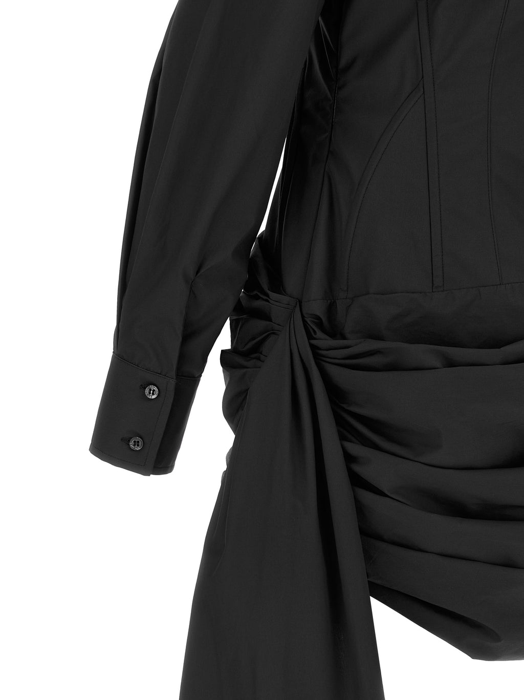 Black Cotton Short Dress