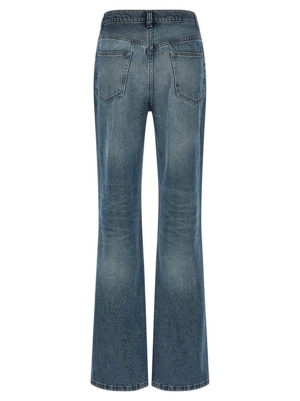 Blue Cotton Flared Jeans