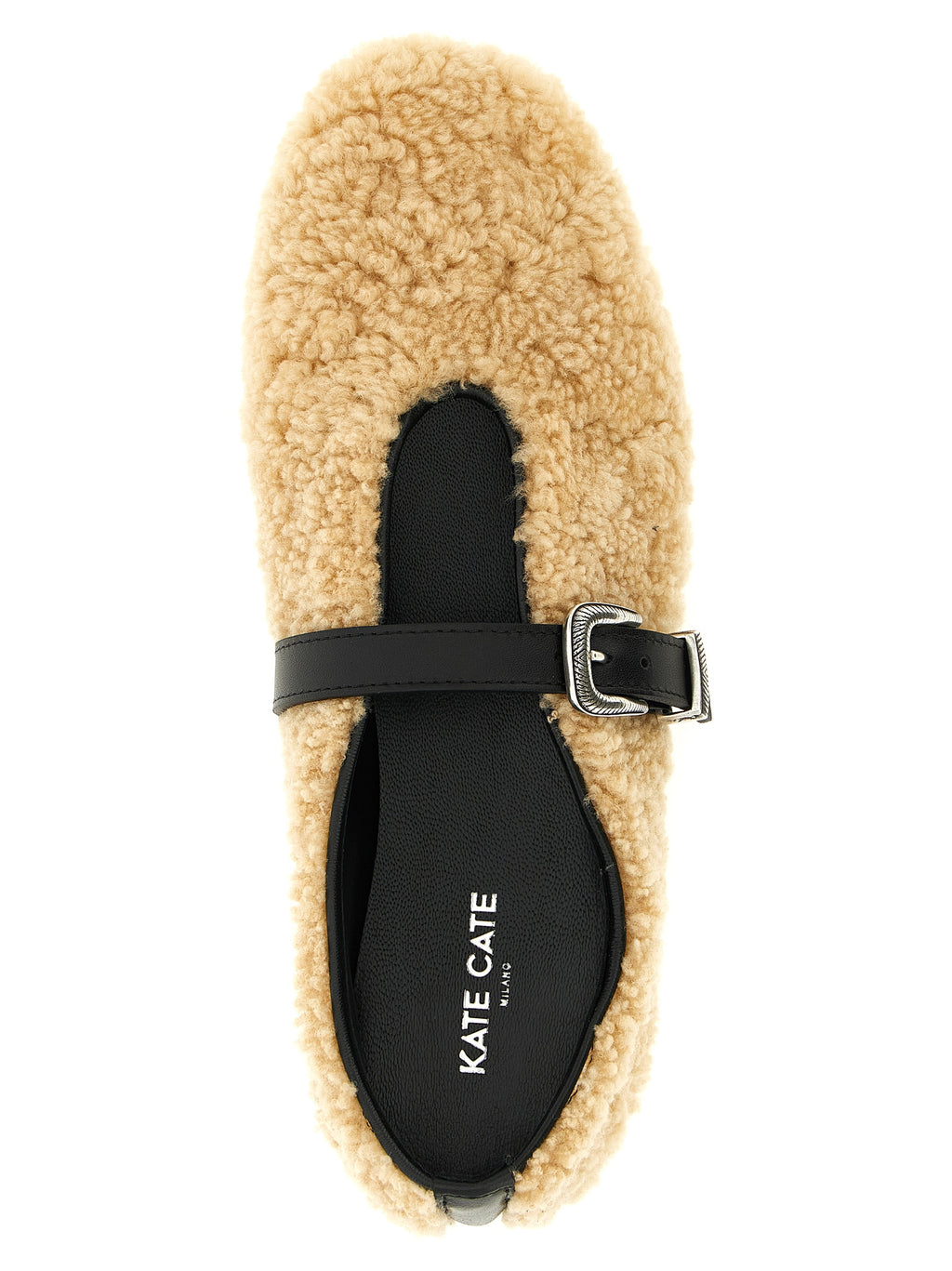 Beige Calfskin Ballet Flats