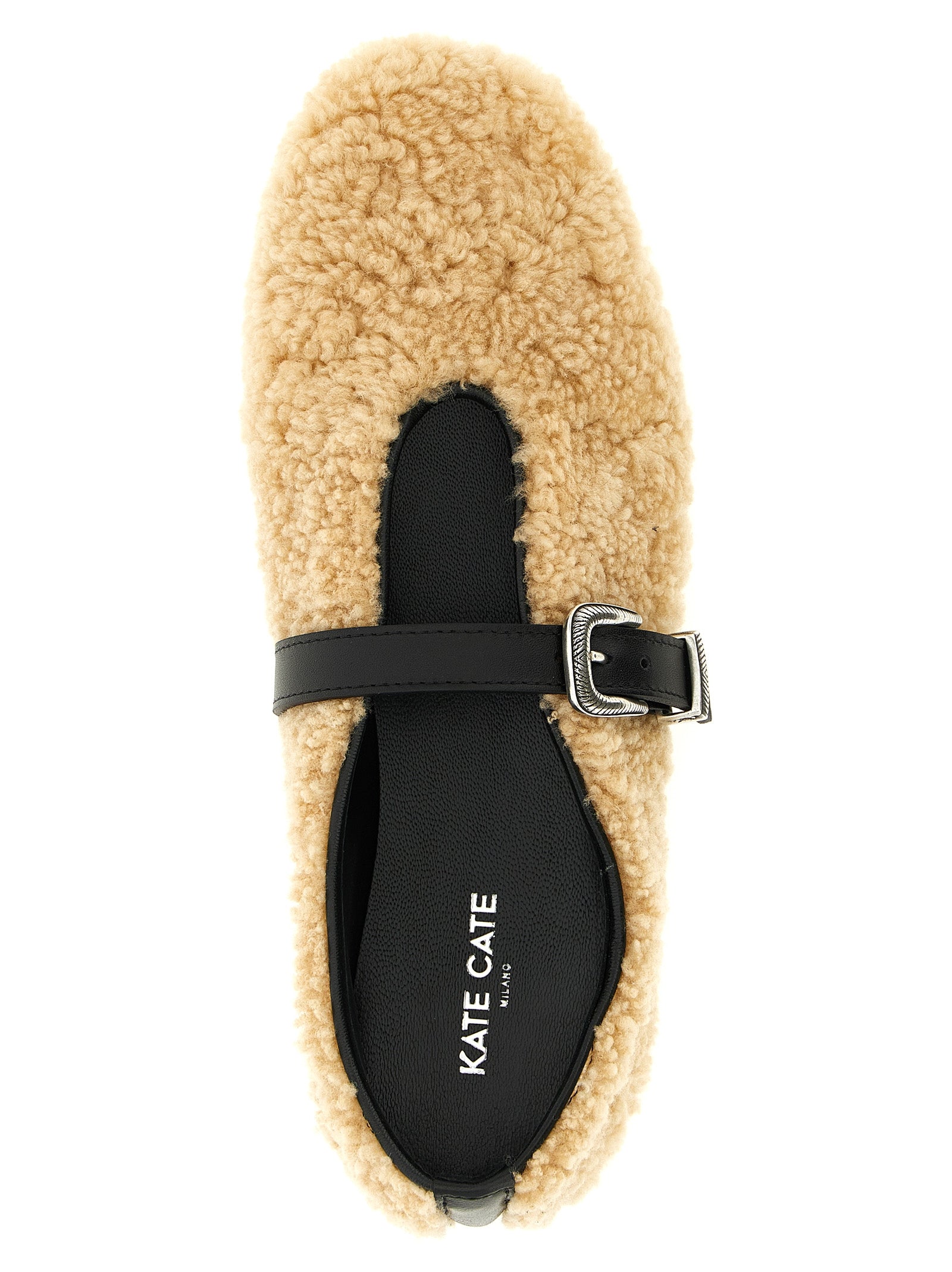 Beige Calfskin Ballet Flats