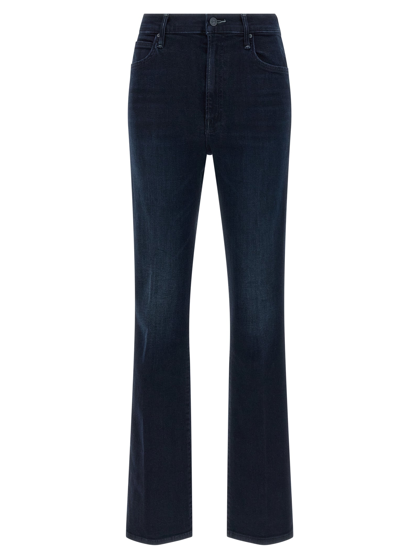 Blue Cotton Flared Jeans