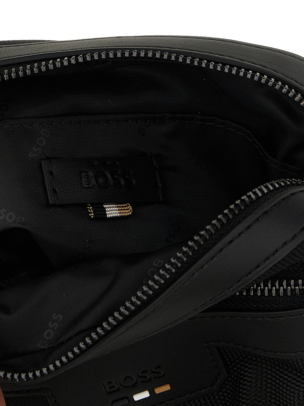 Black Polyester Crossbody Bag