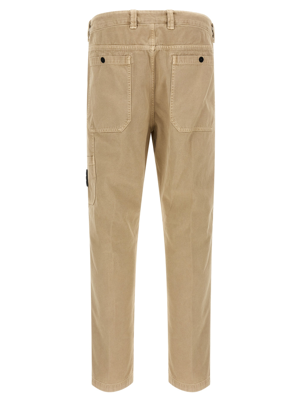 Beige Cotton Casual Pants