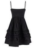 Black Cotton Short Dress