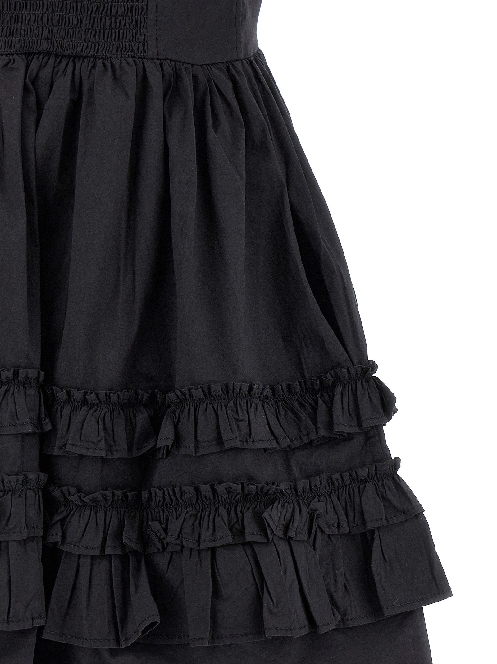 Black Cotton Short Dress