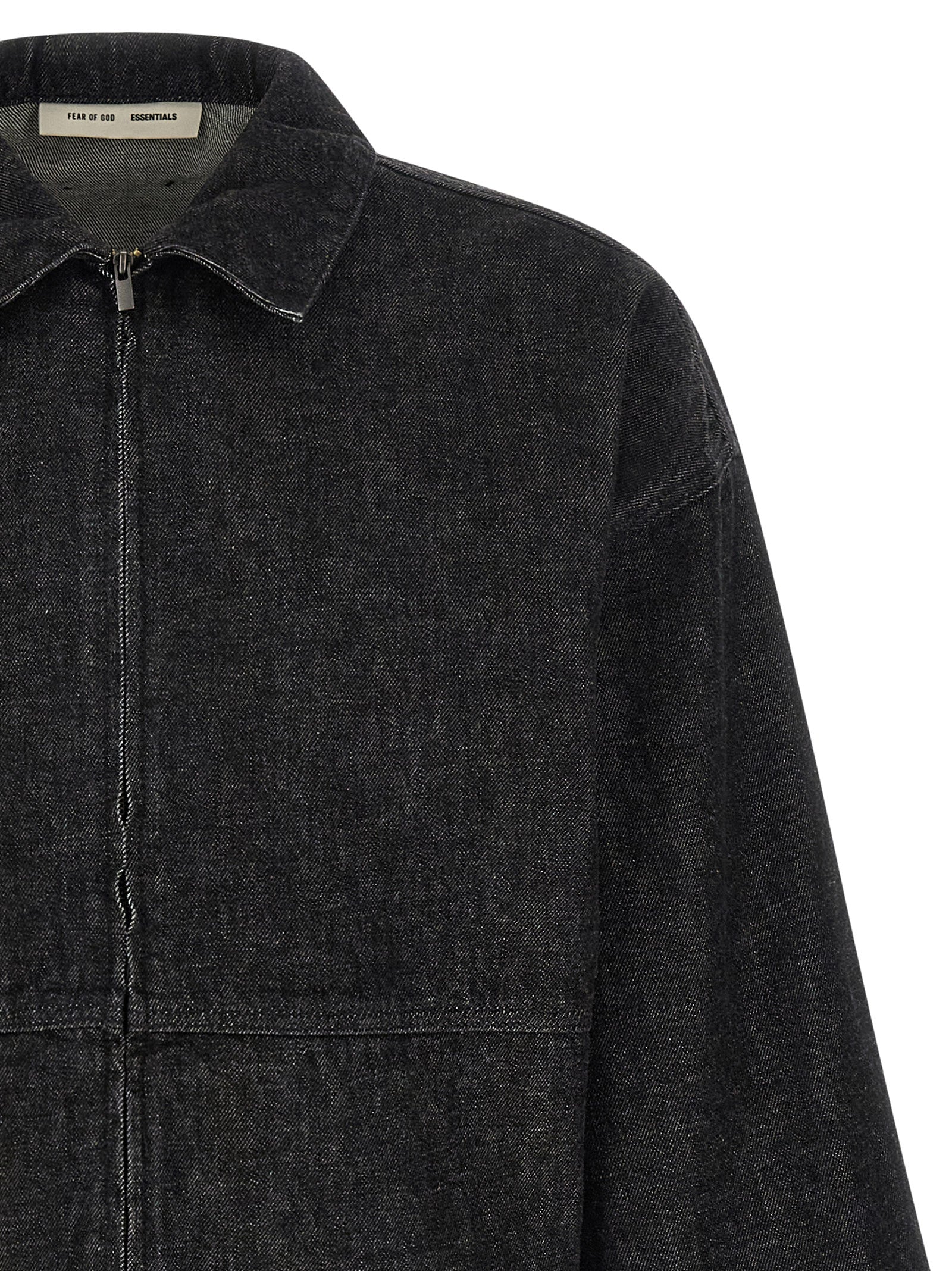 Black Cotton Denim Jacket