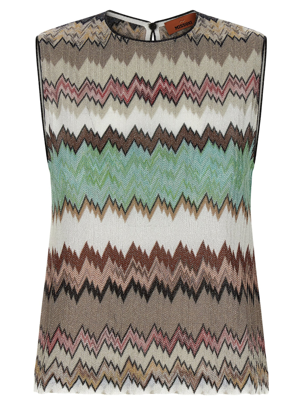 Multicolor Viscose Sleeveles T-Shirt