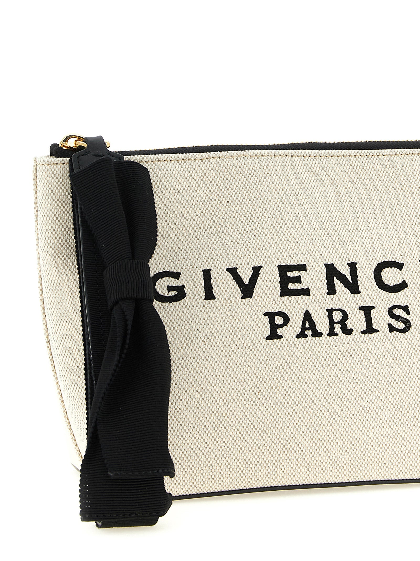 Beige Cotton Clutch Bag