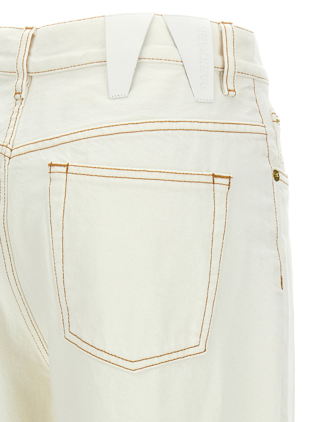 White Cotton Straight-Leg Jeans