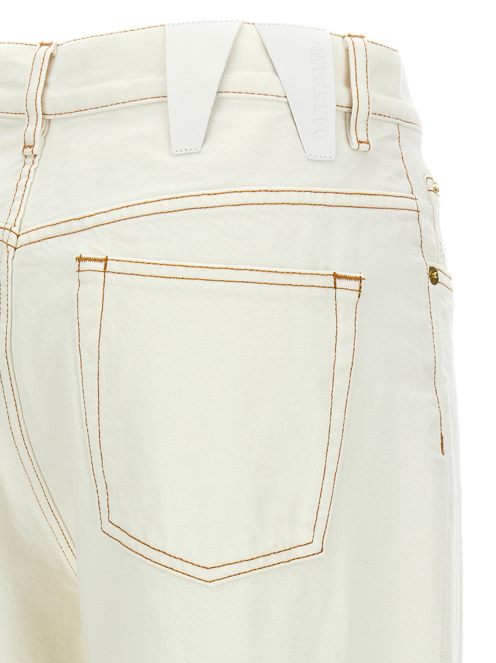 White Cotton Straight-Leg Jeans