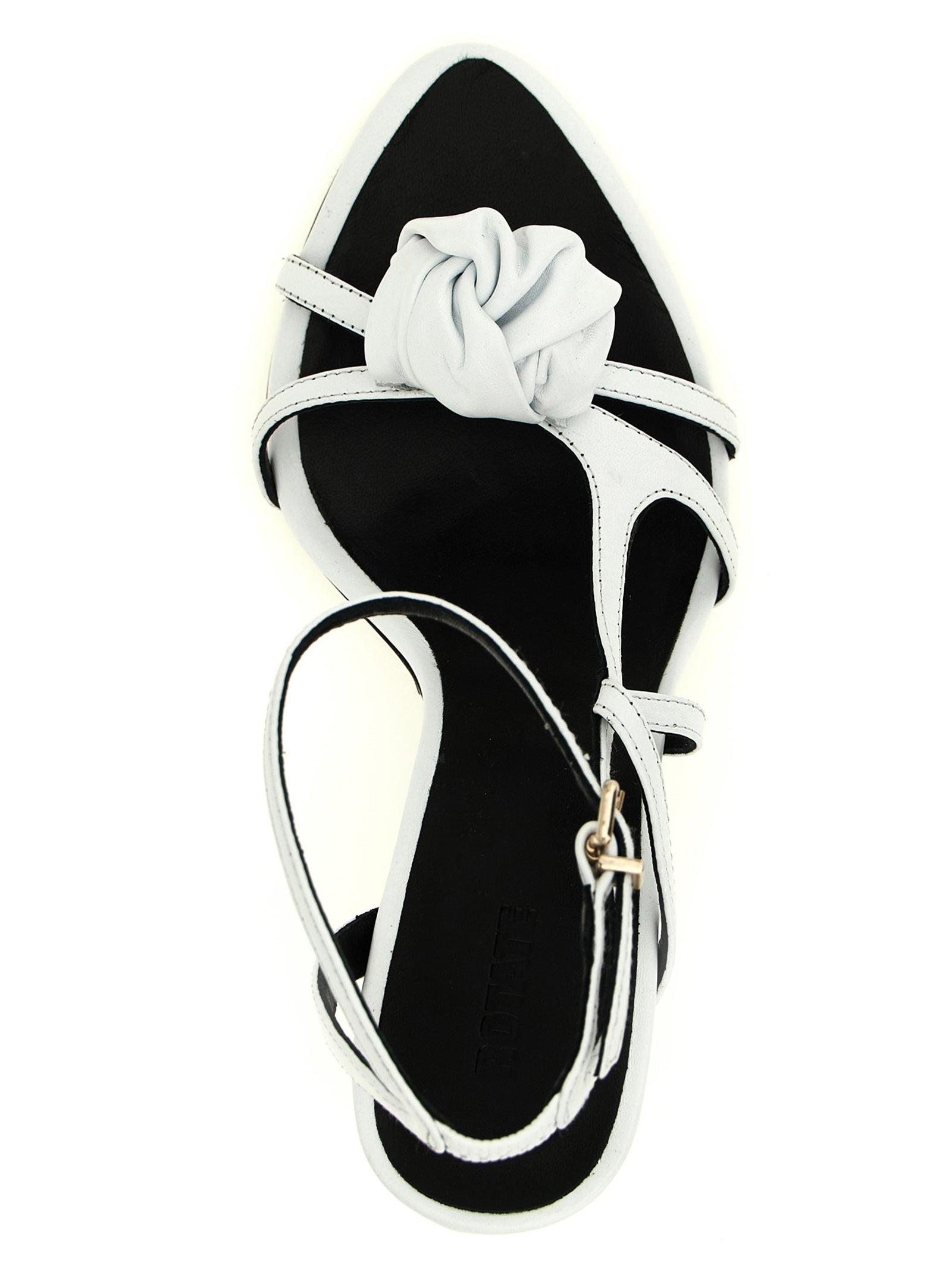 White Calfskin Stiletto Heel Sandals