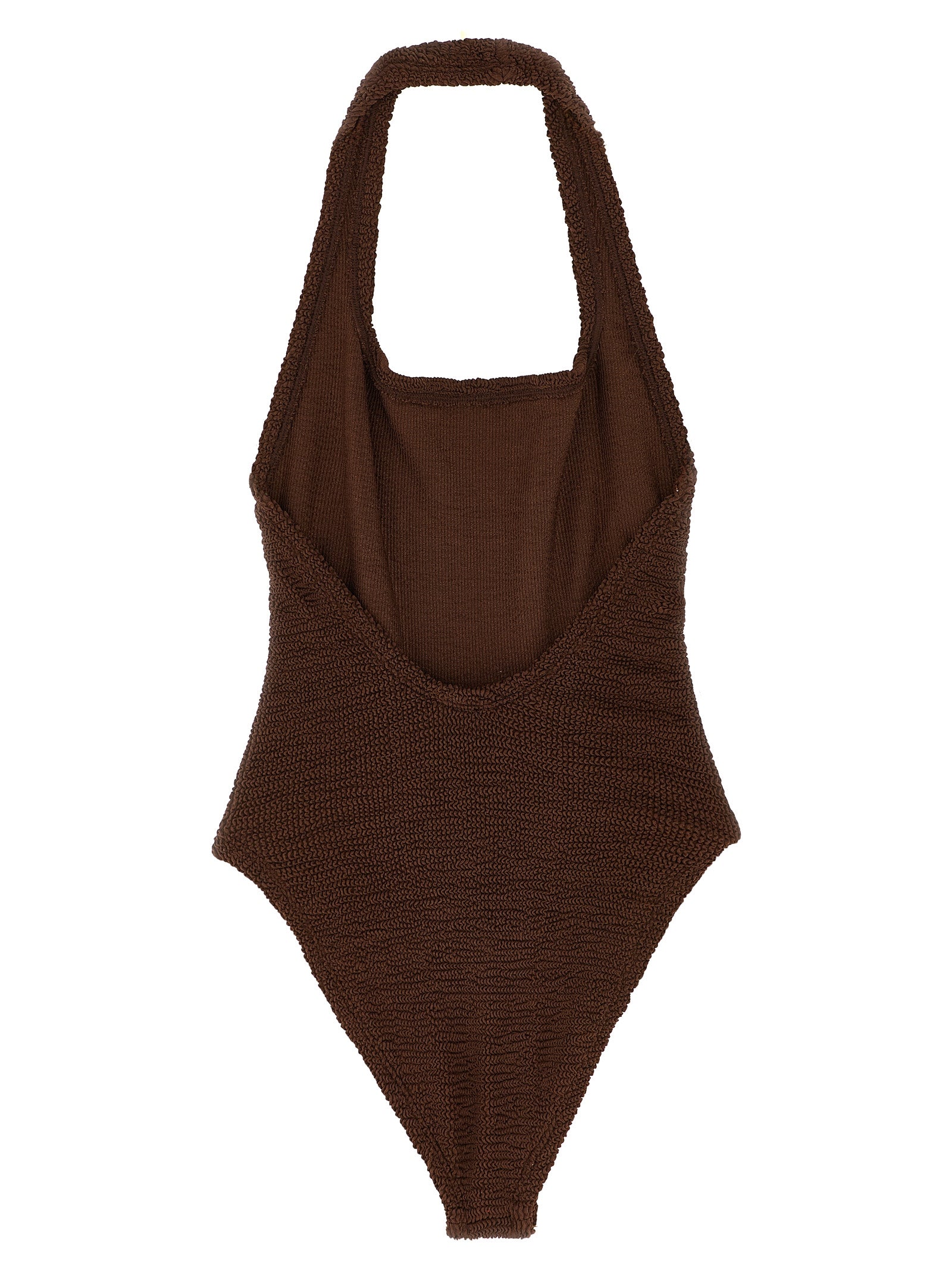 Brown Polyamide One-Piece Swimsuit