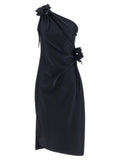 Black Polyamide Midi Dress