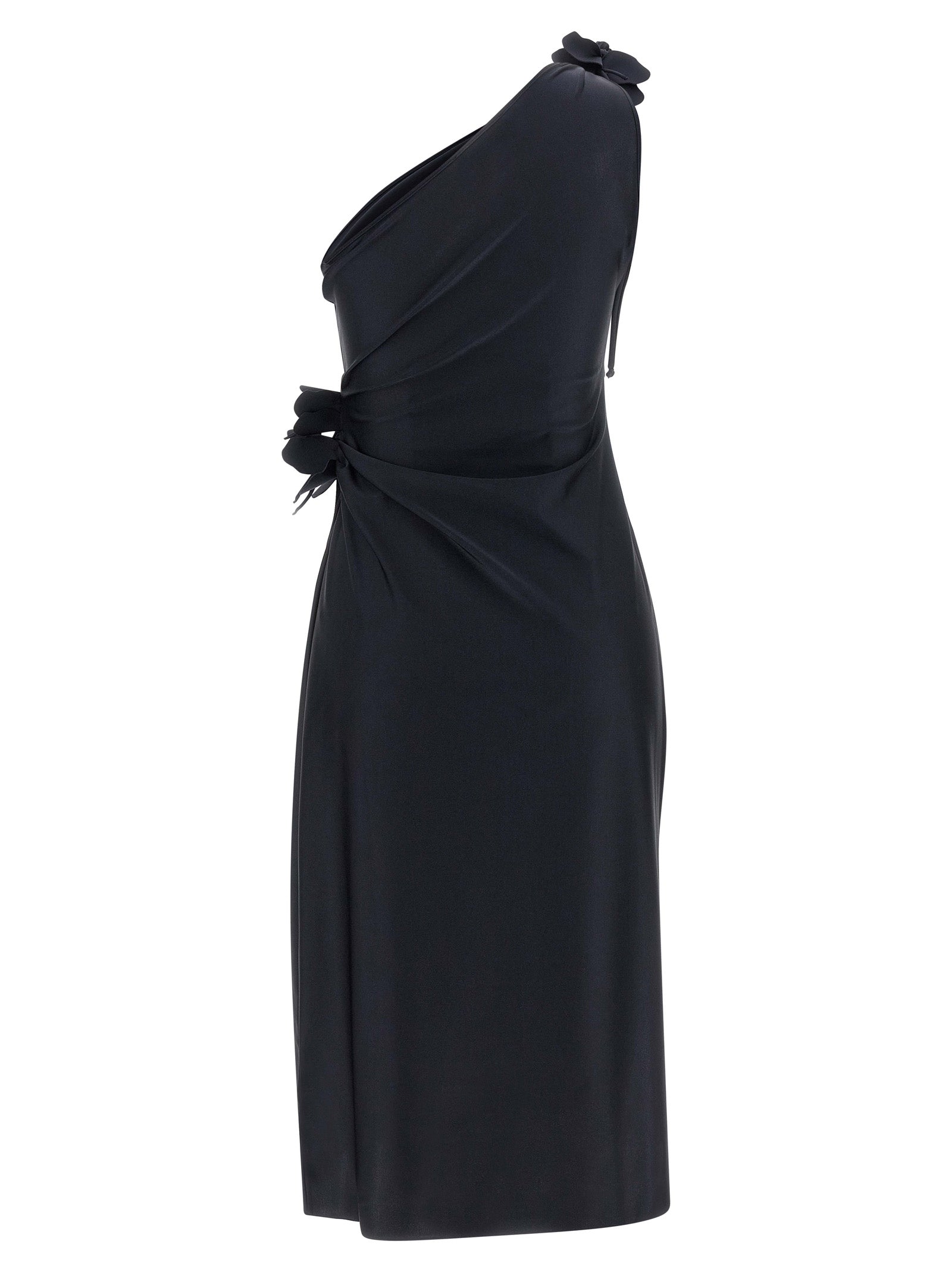 Black Polyamide Midi Dress