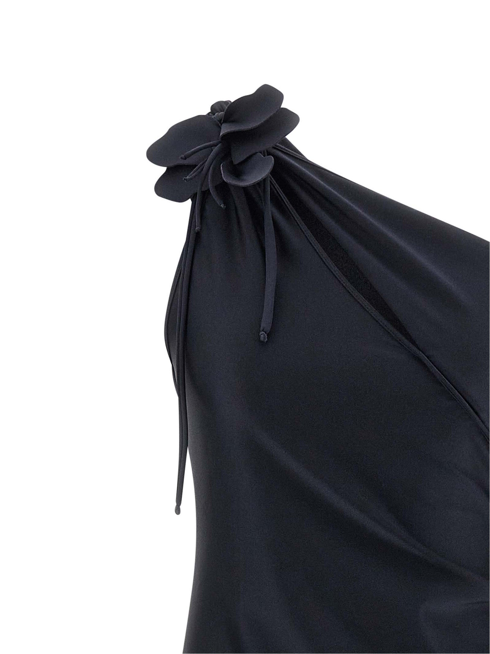 Black Polyamide Midi Dress