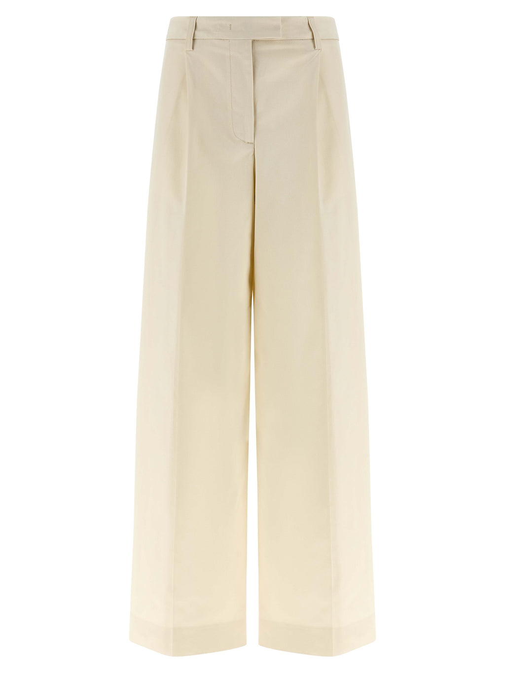 White Cotton Casual Pants