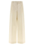 White Cotton Casual Pants