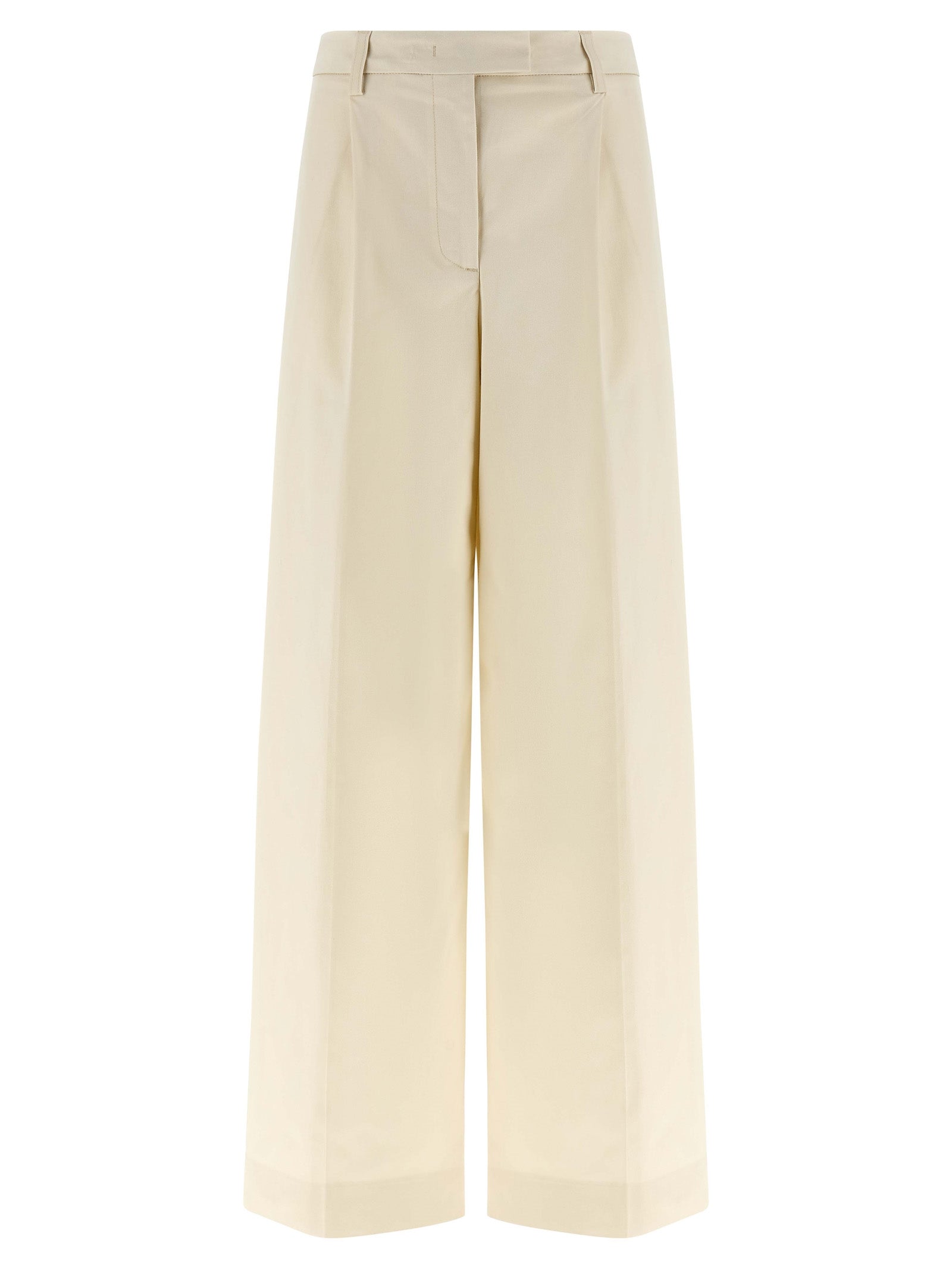 White Cotton Casual Pants