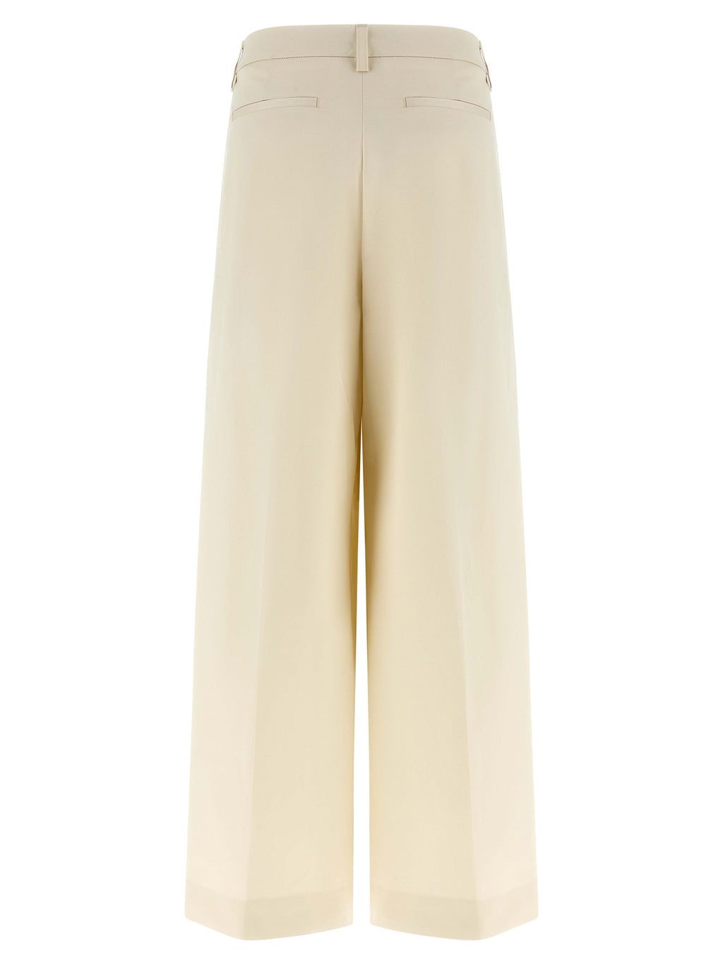 White Cotton Casual Pants