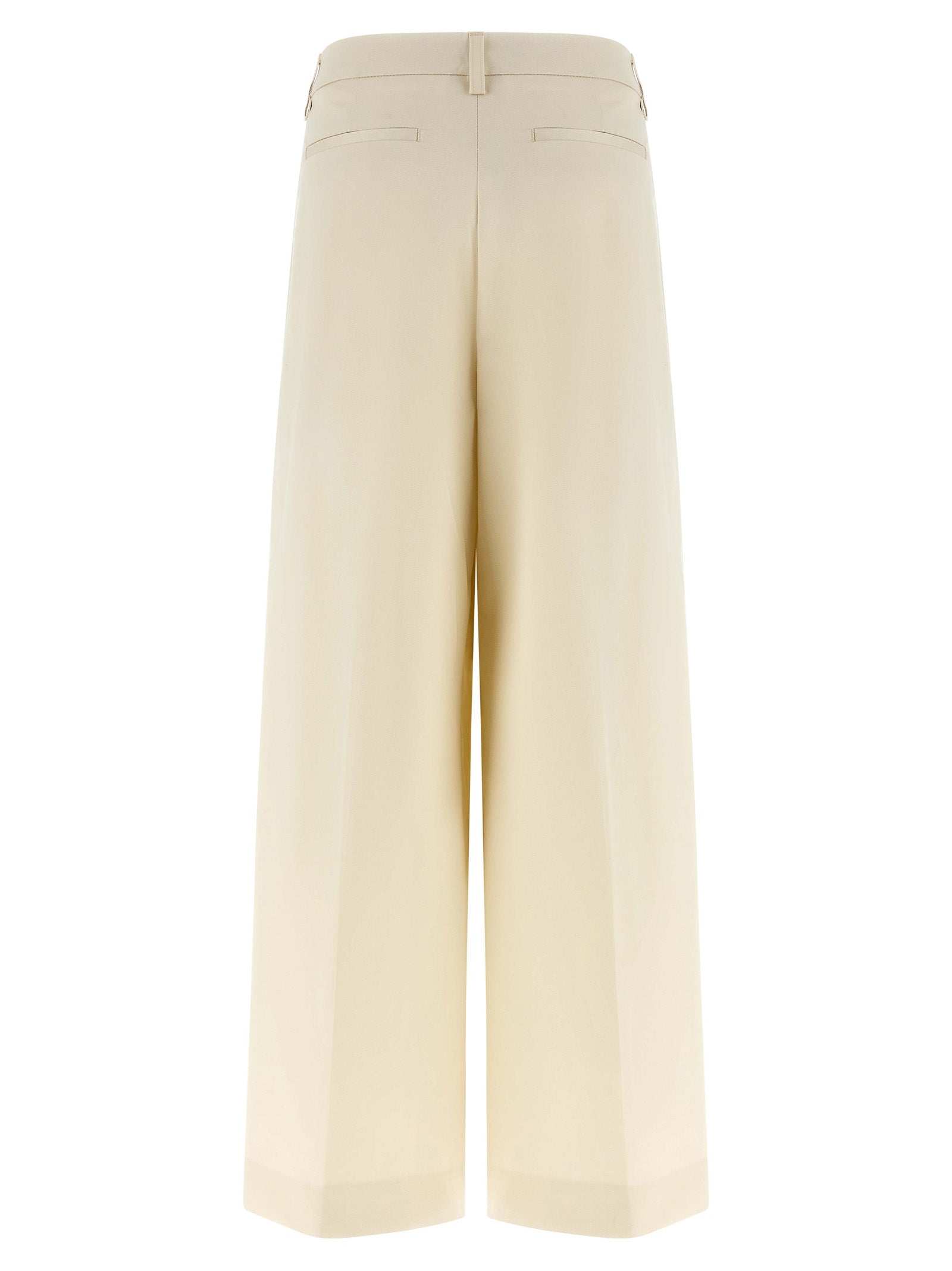 White Cotton Casual Pants