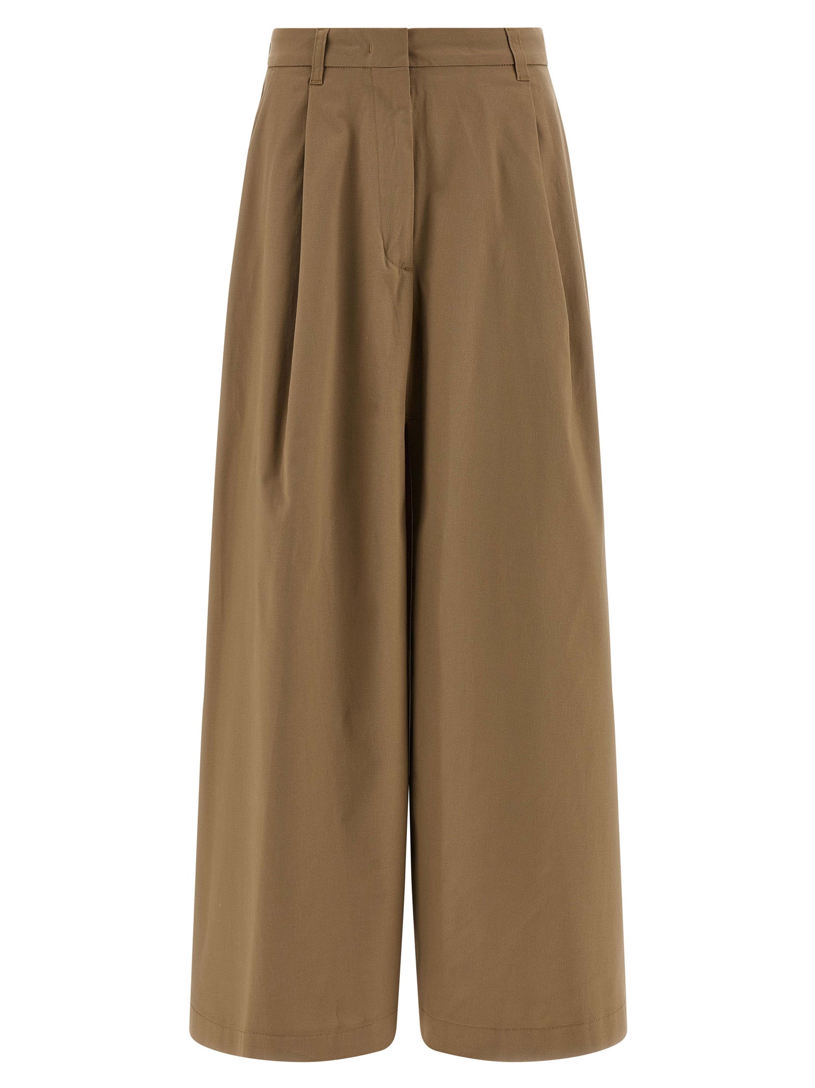 Brown Cotton Mini Skirt