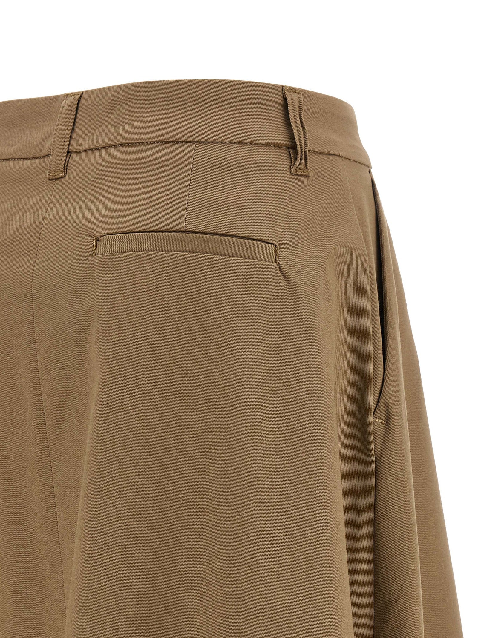 Brown Cotton Mini Skirt