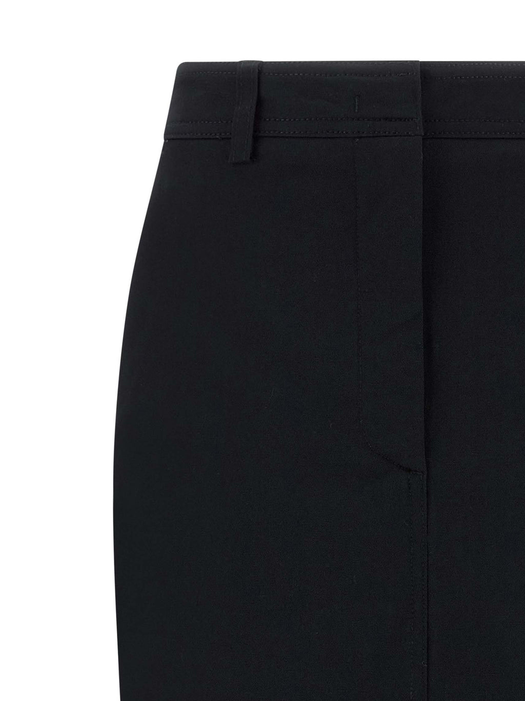 Black Cotton Midi Skirt