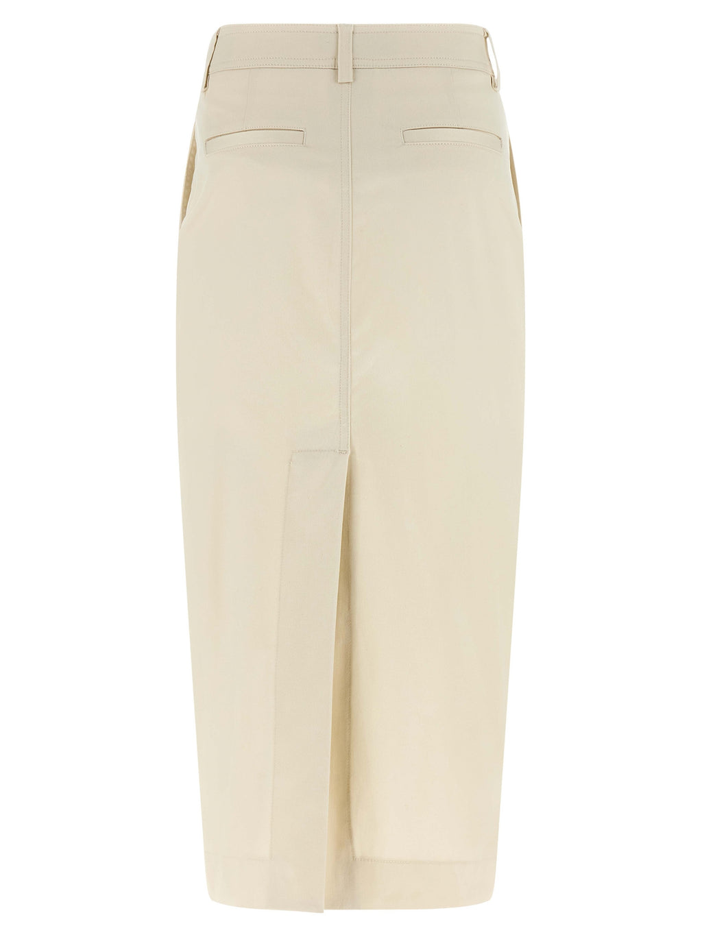 White Cotton Midi Skirt