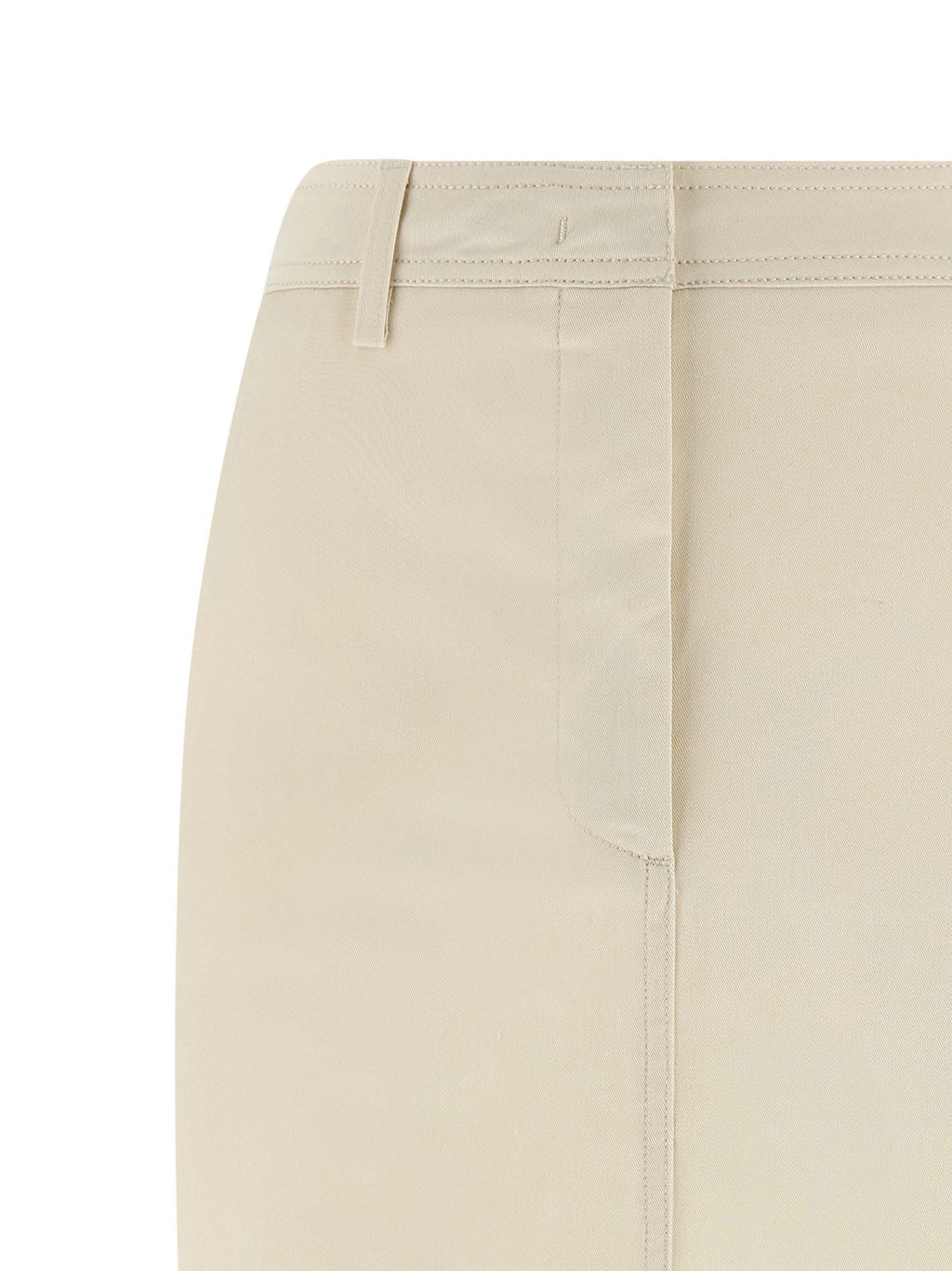 White Cotton Midi Skirt