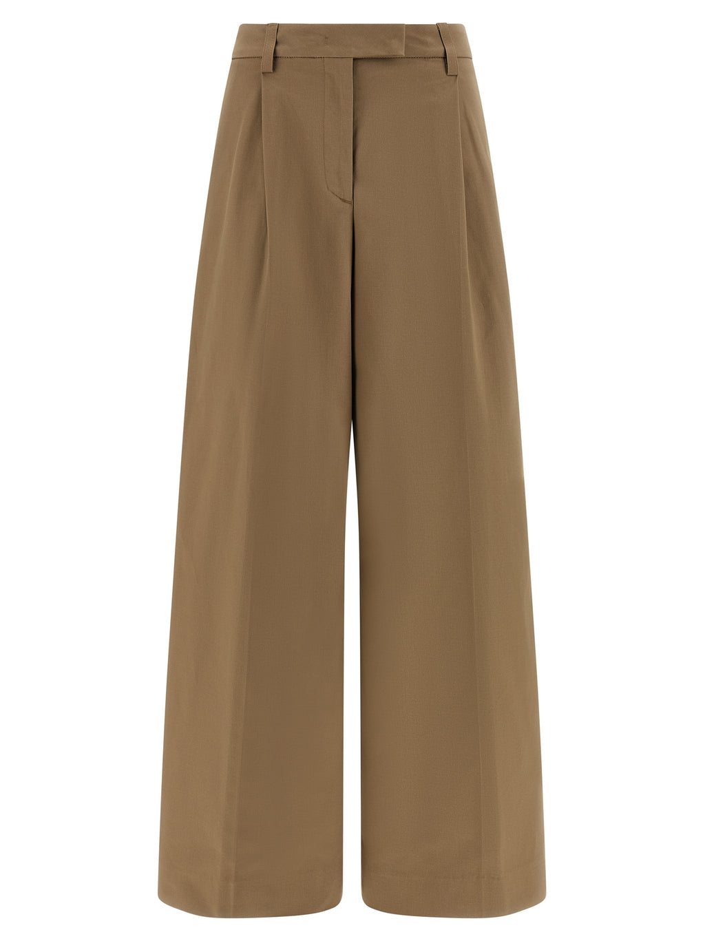 Brown Cotton Casual Pants