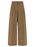 Brown Cotton Casual Pants