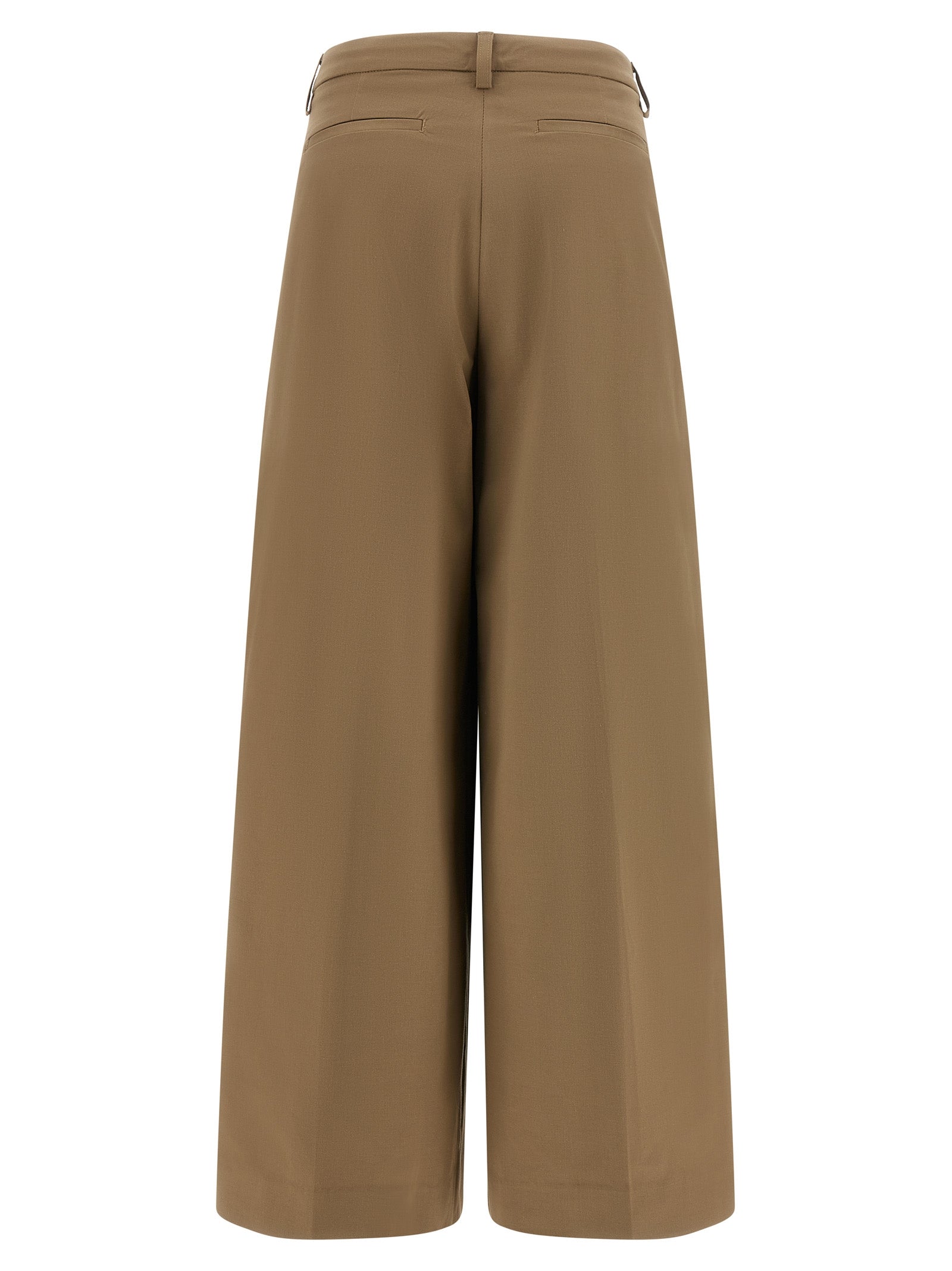 Brown Cotton Casual Pants