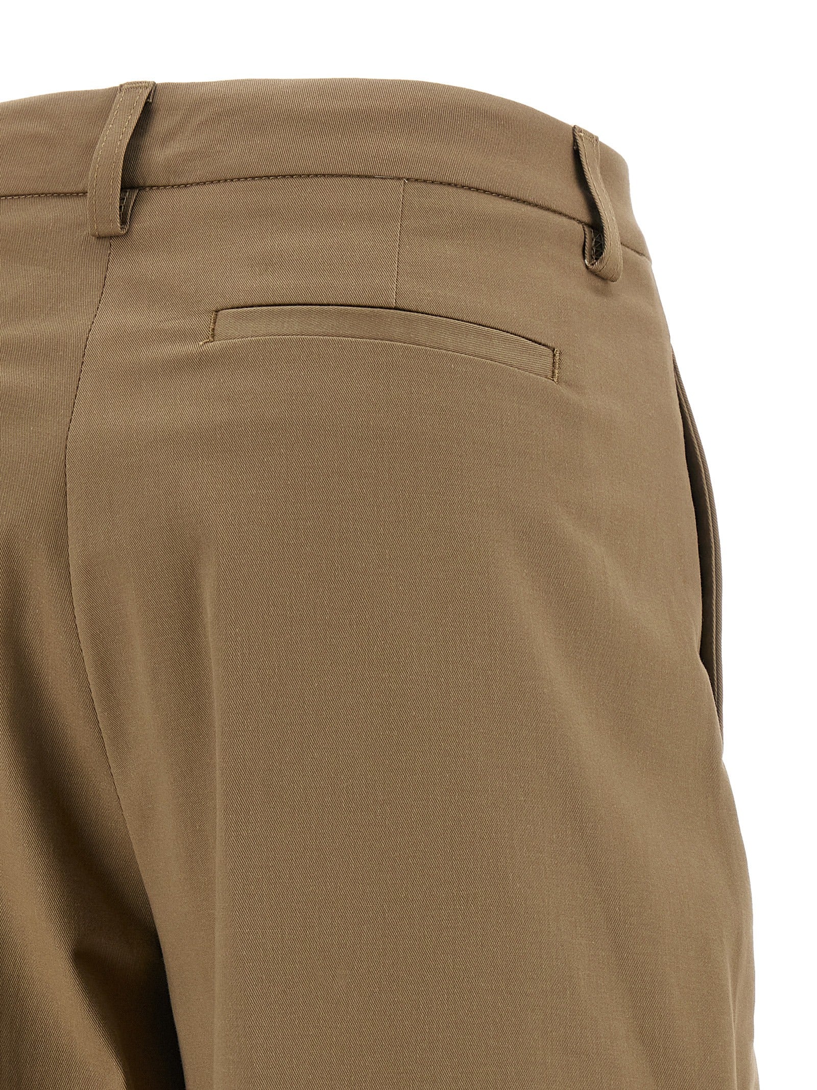 Brown Cotton Casual Pants
