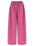 Fuchsia Cotton Casual Pants