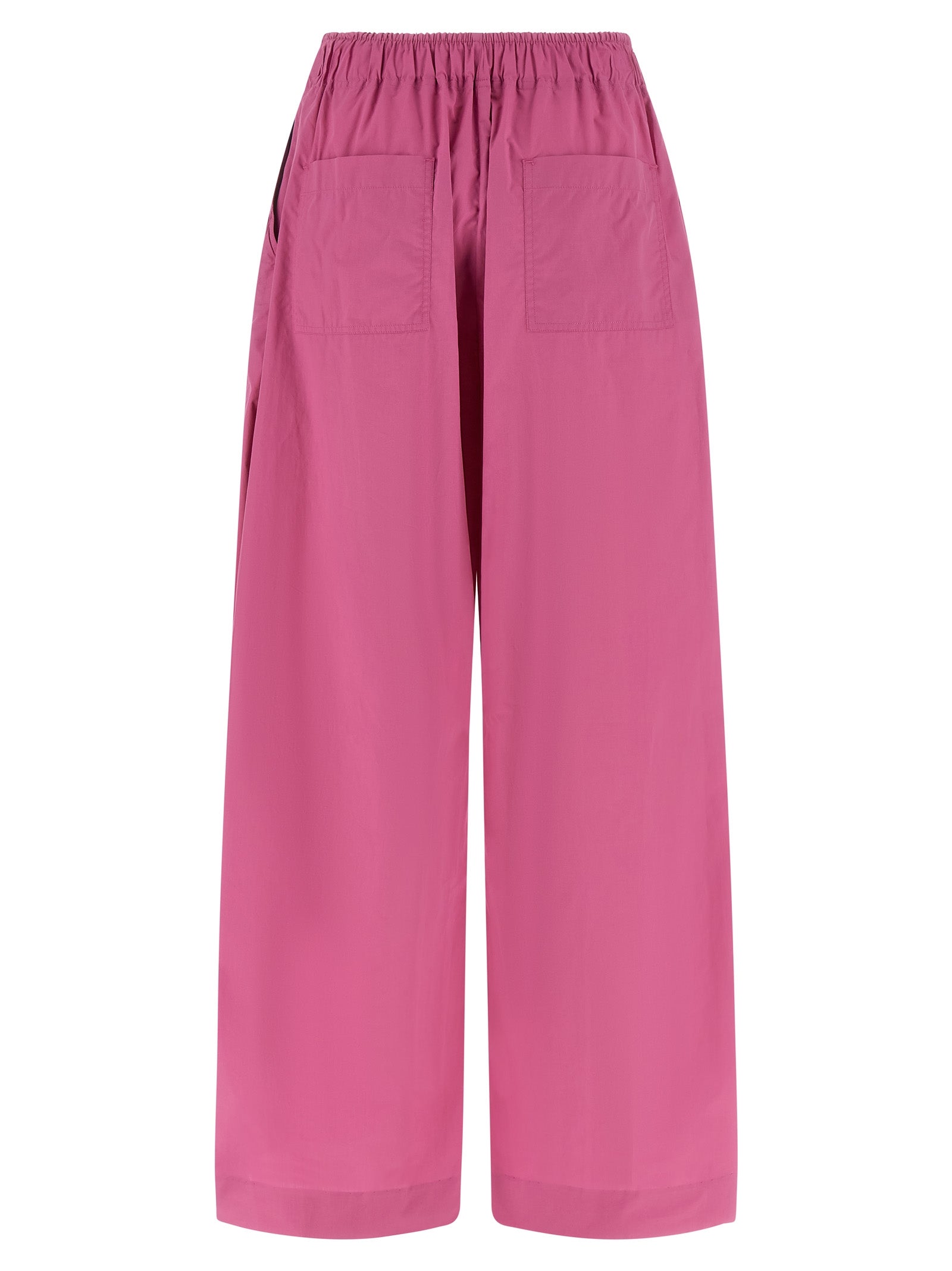 Fuchsia Cotton Casual Pants