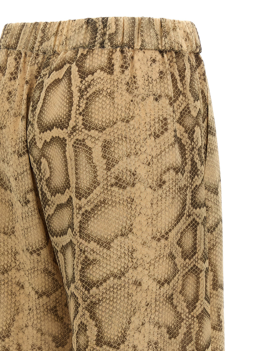 Beige Polyester Pants