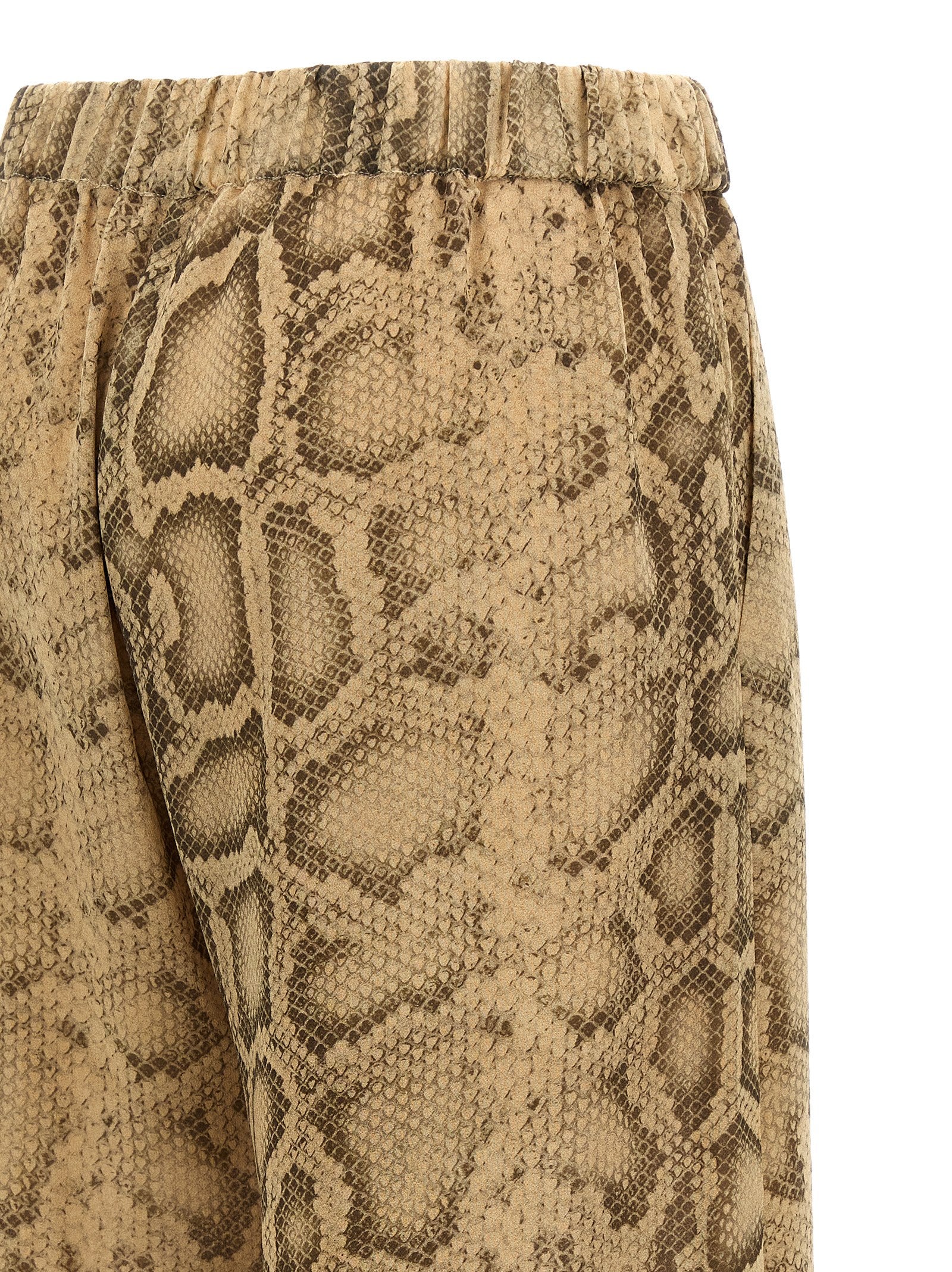 Beige Polyester Pants