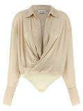 Beige Viscose Bodysuit