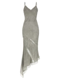 Gray Viscose Long Dress