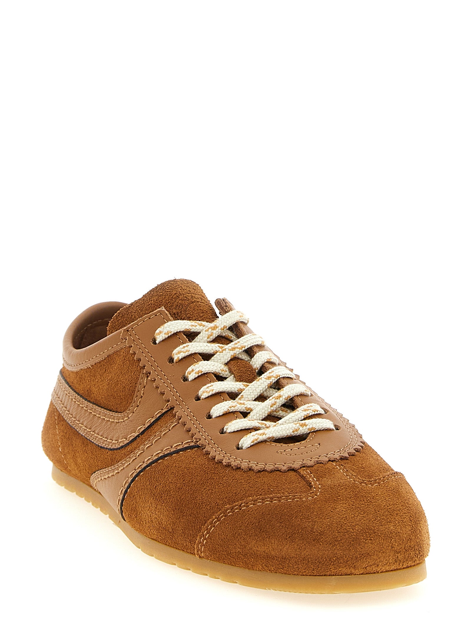 Brown Calfskin Low Top Sneakers
