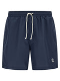 Blue Polyester Swim Shorts