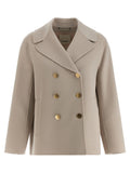 Beige Virgin Wool Biker Jacket