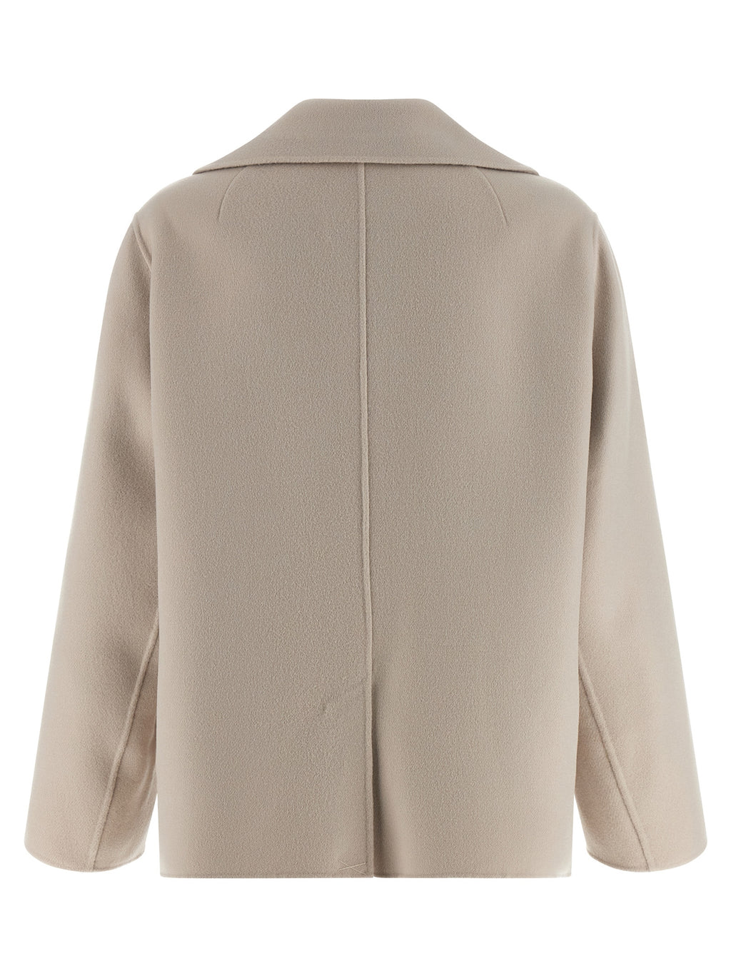 Beige Virgin Wool Biker Jacket
