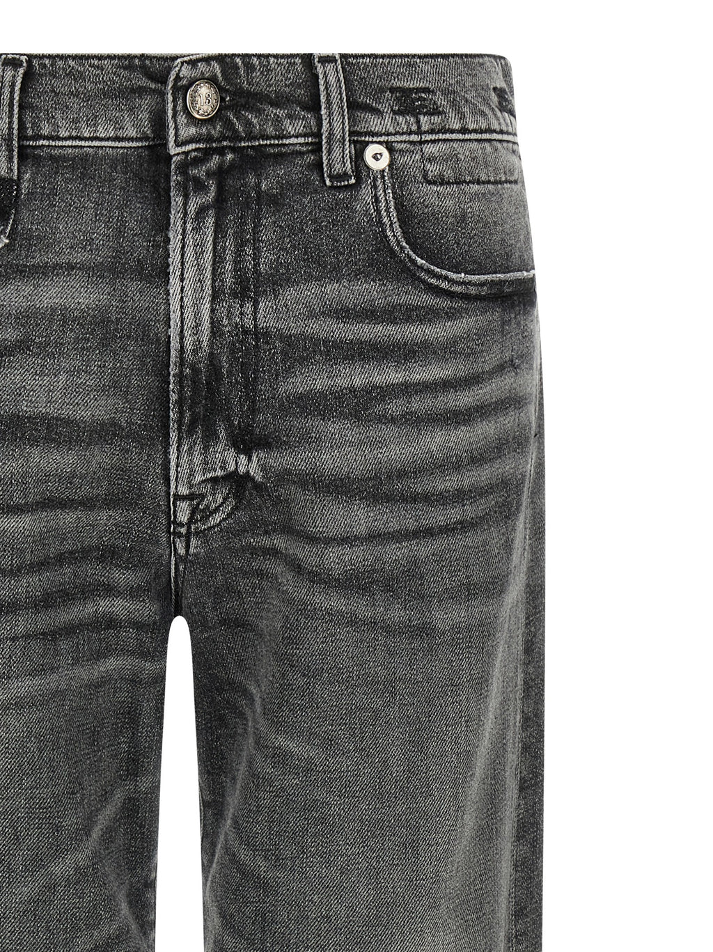 Gray Cotton Boyfriend Jeans