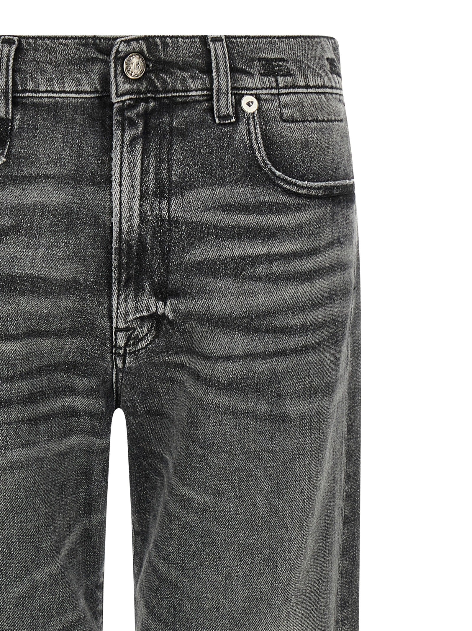 Gray Cotton Boyfriend Jeans