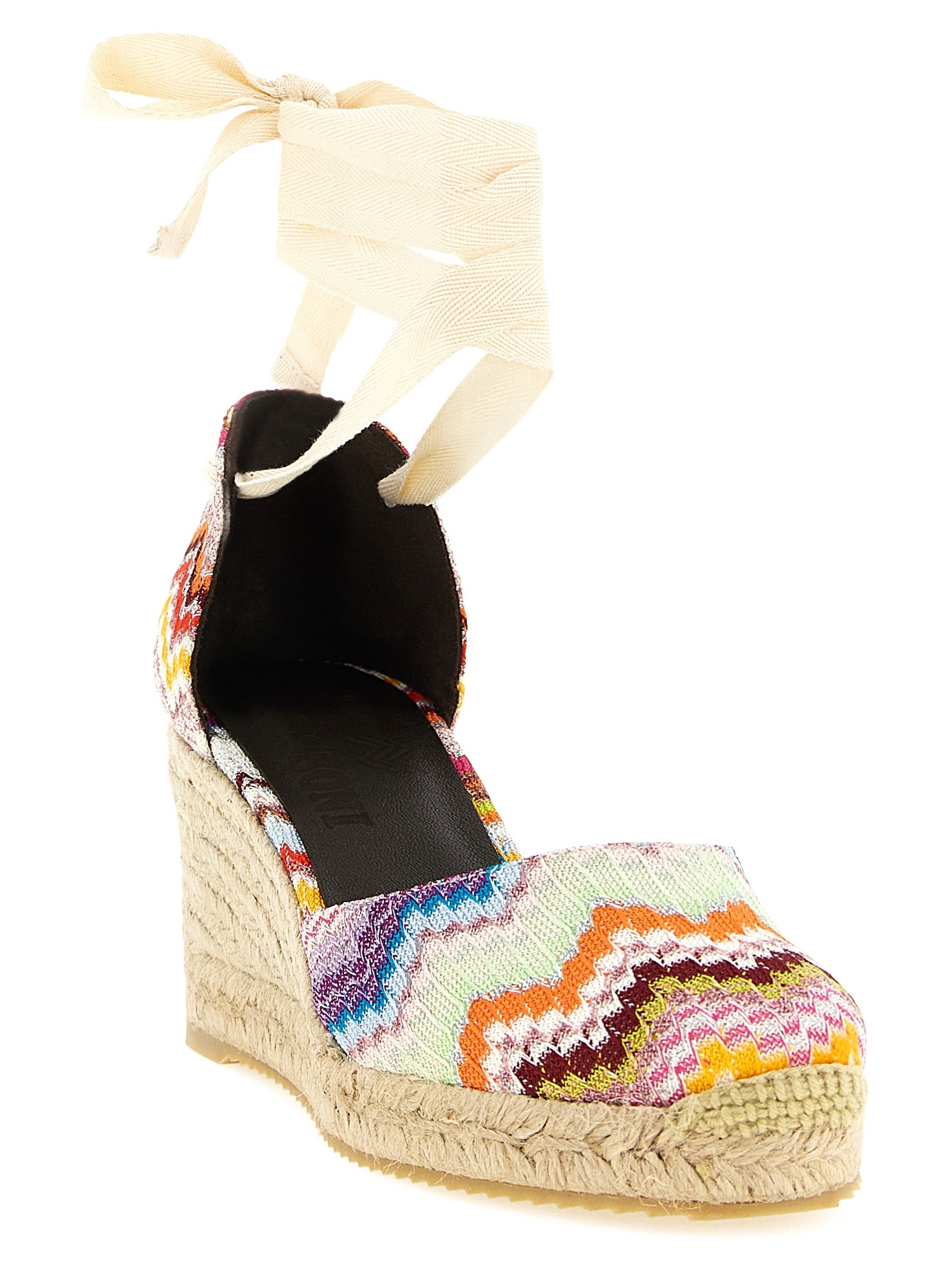 Multicolor Cowhide Wedge Sandals