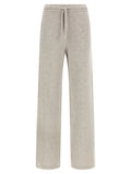 Beige Wool Casual Pants
