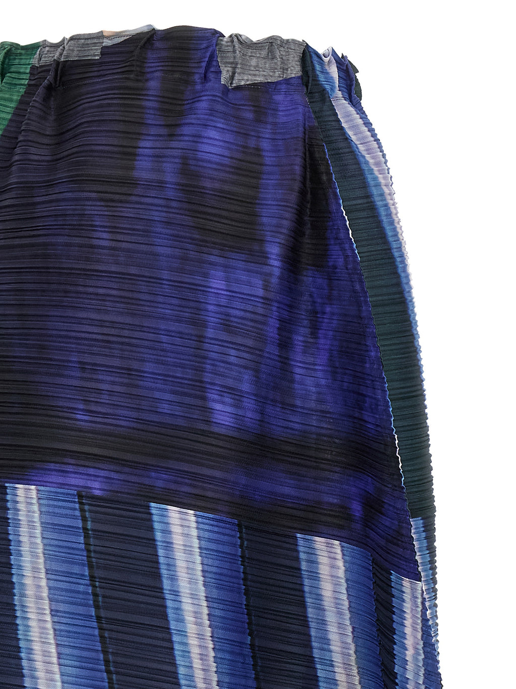 Blue Polyester Midi Skirt