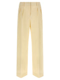 Beige Cotton Dress Pants